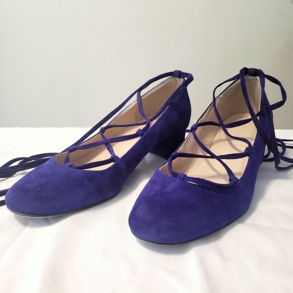 Purple Laced Shoes Lace Up Shoes in Suede